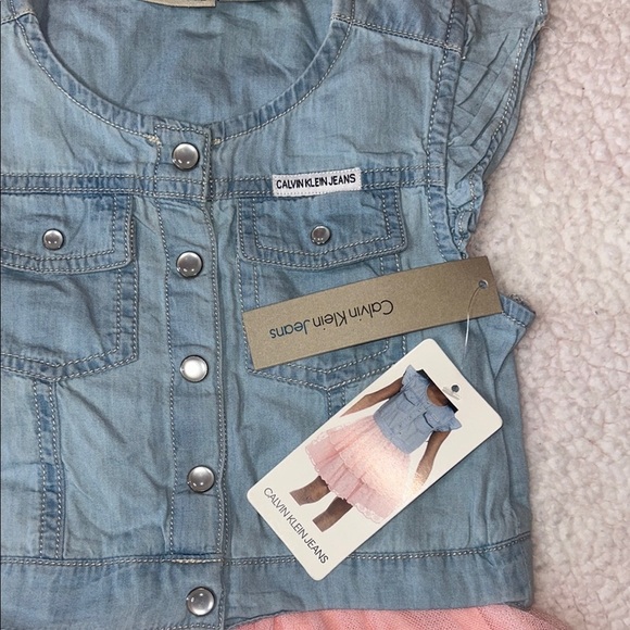 Calvin Klein Jeans Casual Blue and Pink Tiered Sundress - Picture 5 of 9